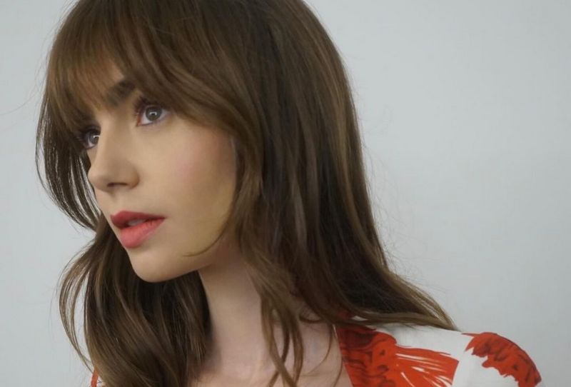 Lily Collins bob frizura