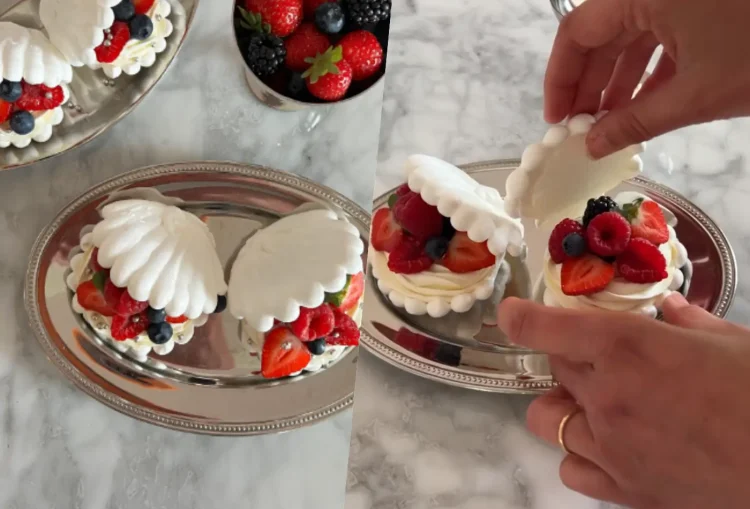 Mini Pavlova u obliku školjke